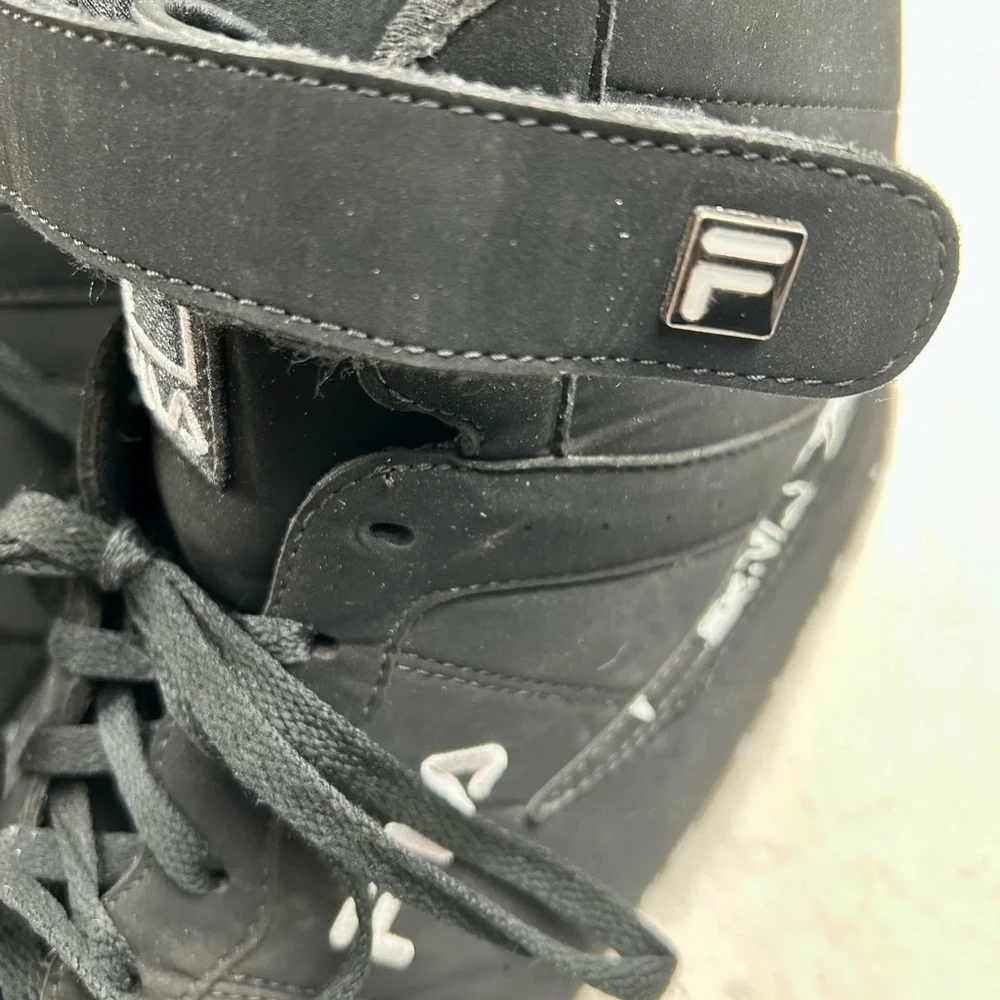 Fila Sneakers Hightops Black White Splatter Vulc 13 Mens Sz. 15